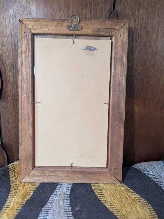 Vintage Bird Painting with Feather Embellishment - Picture 5 of 7